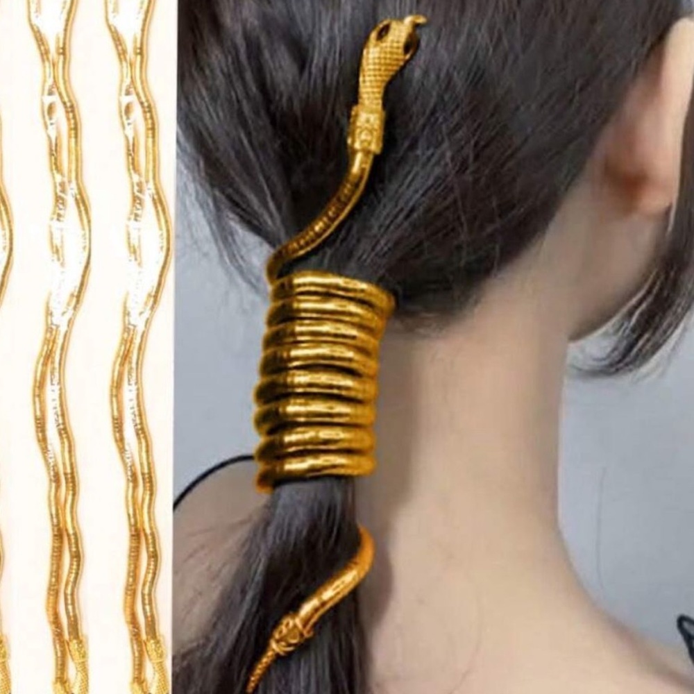 Serpent multi  Gold Snake Necklace - Picture 5 of 10